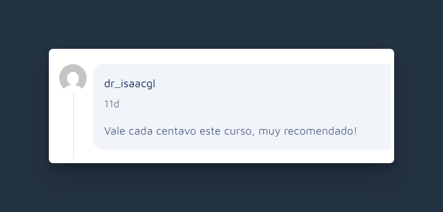 Testimonio de dr_isaacgl: Vale cada centavo este curso, muy recomendado!